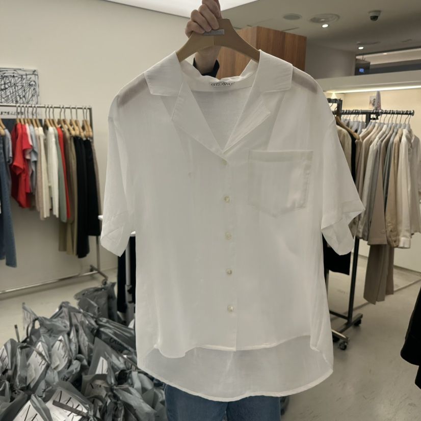 MER韓國代購女士新款職業休閑推薦26春夏熱賣時尚襯衫蕾絲衫MER/ANGELO BIANCO襯衫/蕾絲衫