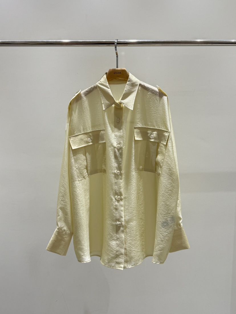 STAGE韓國直郵實拍女士新品26春夏熱賣休閑襯衫蕾絲衫透明STAGE襯衫/蕾絲衫