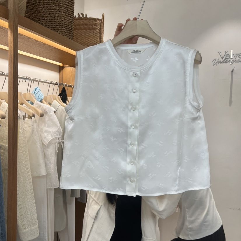 VELVET UNDERGROUND韓國東大門代購女士新款26春夏馬甲提花VELVET UNDERGROUND馬甲