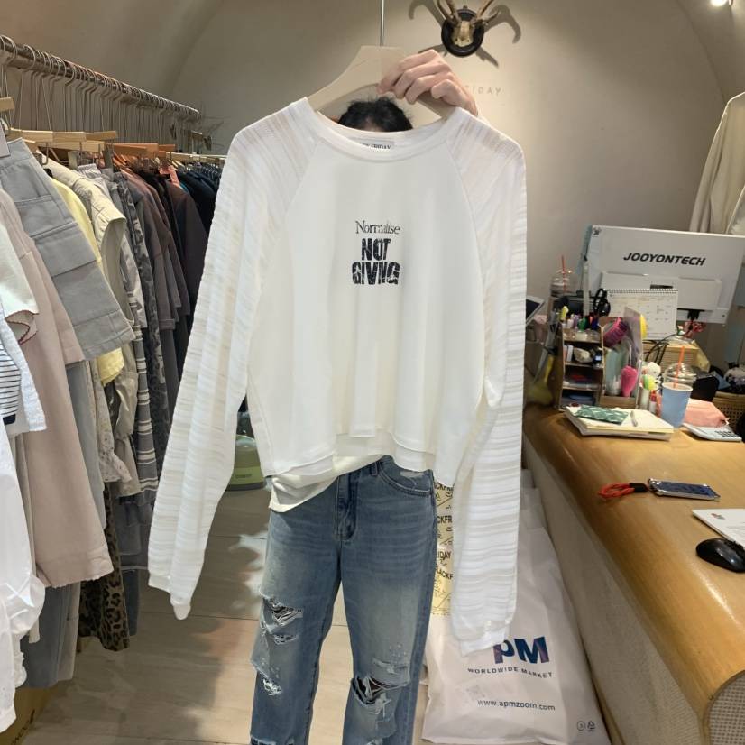 BLACKFRIDAY韓國直郵實拍女裝新款人氣休閑時尚26春夏長袖T恤BLACK FRIDAY長袖T恤