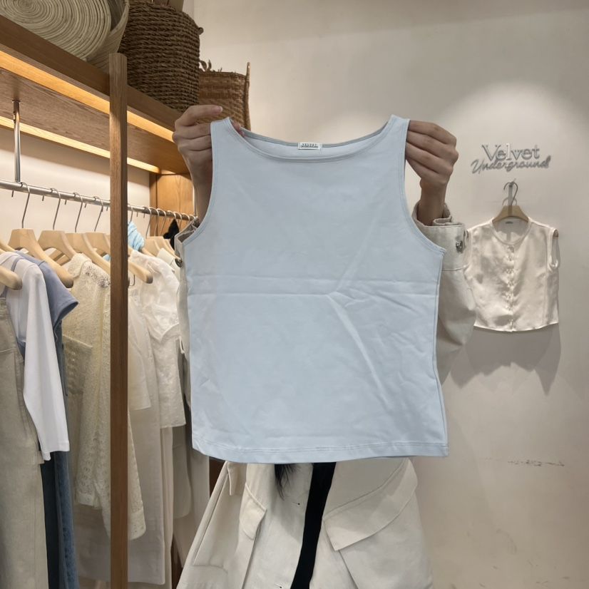 VELVET UNDERGROUND韓國東大門代購女士新款休閑吊帶背心船領VELVET UNDERGROUND吊帶/背心