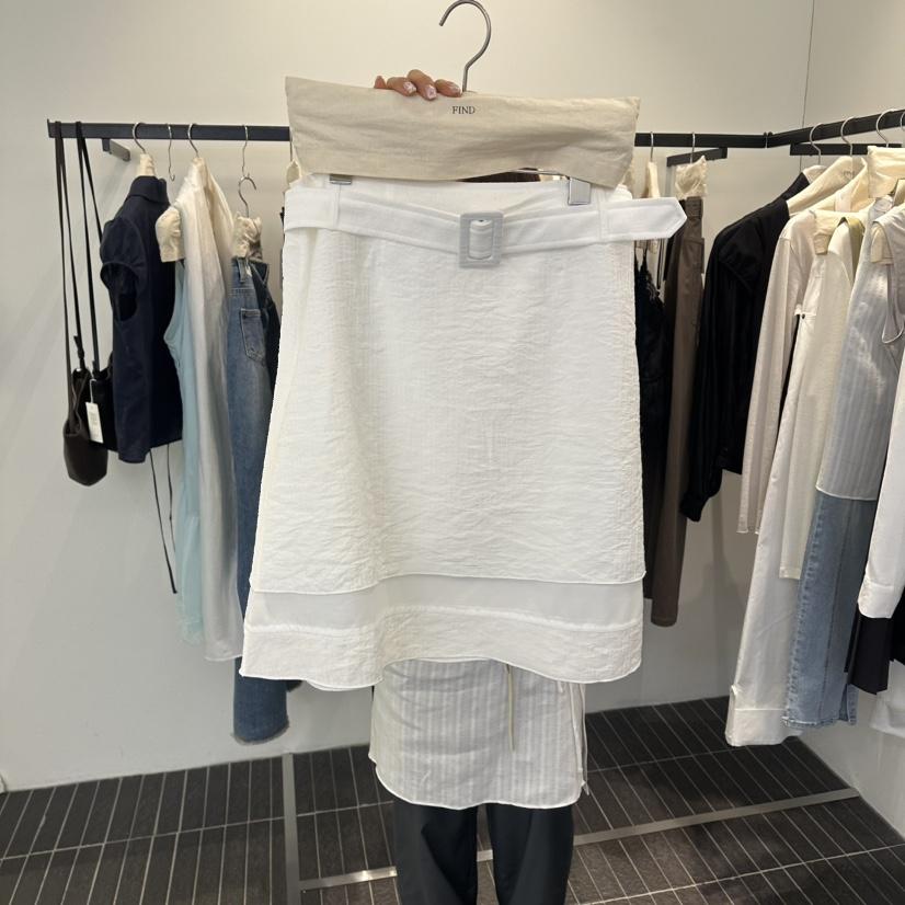 FIND-P韓國代購女裝新款推薦26春夏人氣半身裙中短裙含腰帶FIND-P半身裙/中短裙