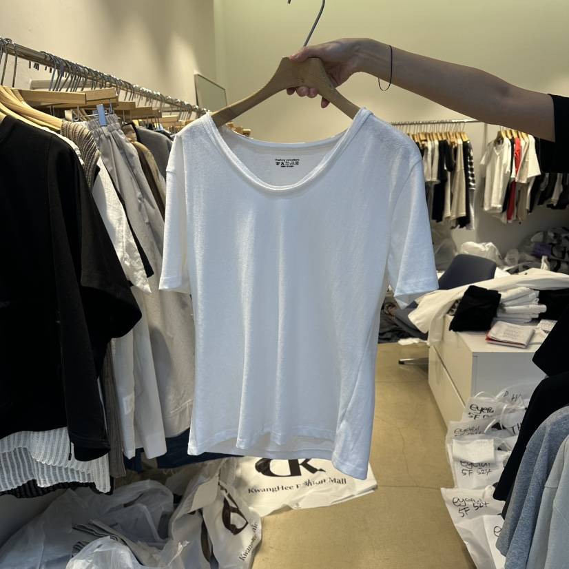 EYEFUL-Q韓國代購女士新款熱賣職業休閑人氣時尚T恤雙領eyefulT恤