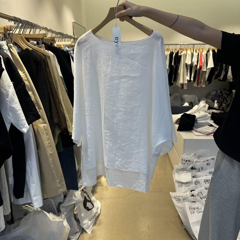 EYEFUL-Q韓國東大門代購女士新款人氣推薦襯衫蕾絲衫亞麻eyeful襯衫/蕾絲衫