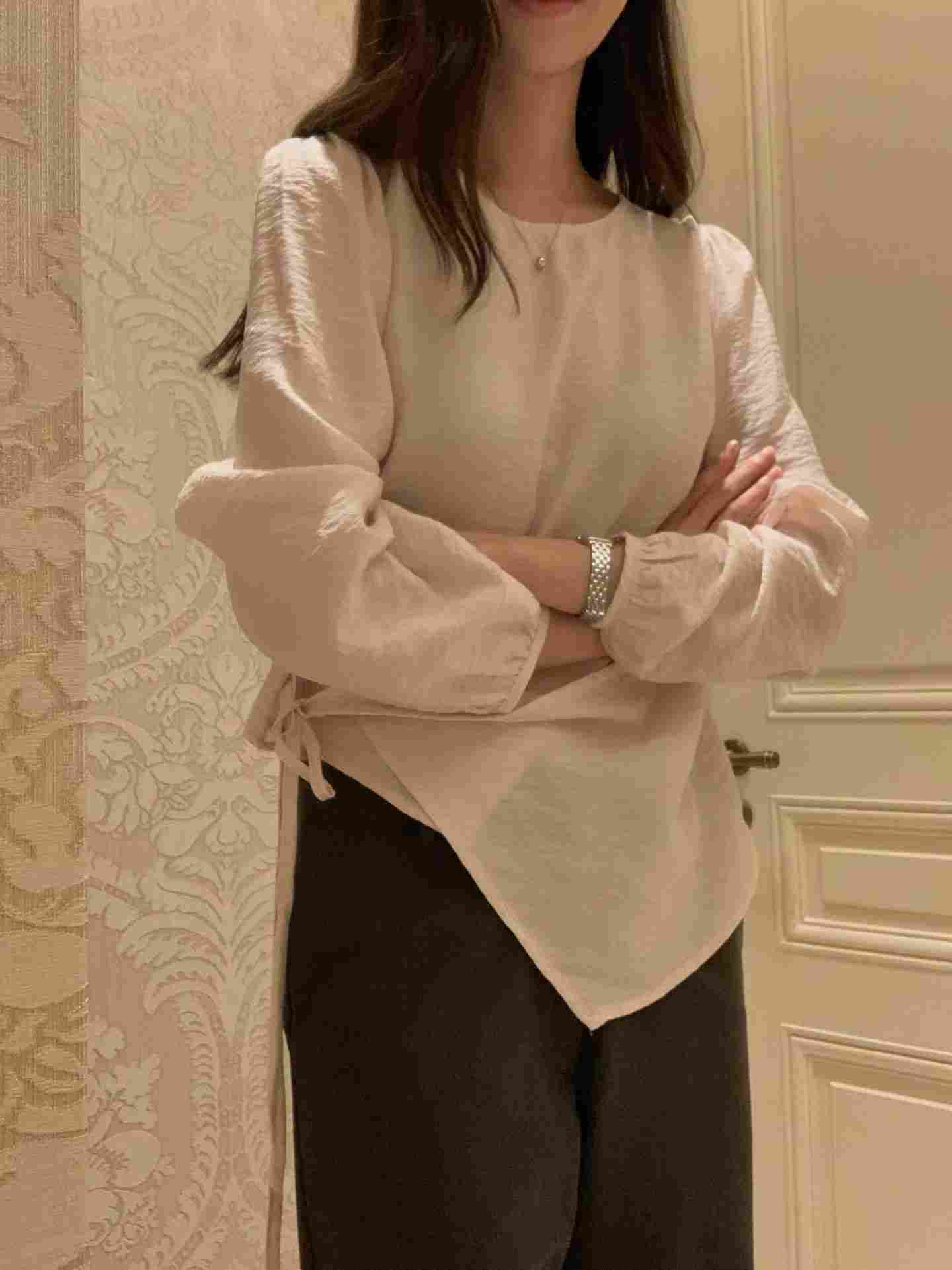 SLEEK-슬릭-OT韓國直郵實拍女士新款時尚休閑襯衫蕾絲衫SLEEK襯衫/蕾絲衫