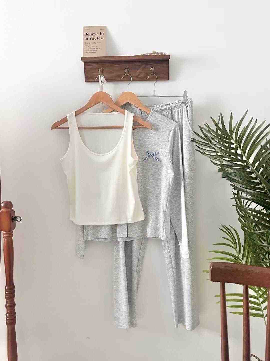 VICTORIA-P韓國直郵女裝新款熱賣休閑推薦時尚睡衣三件套VICTORIA睡衣