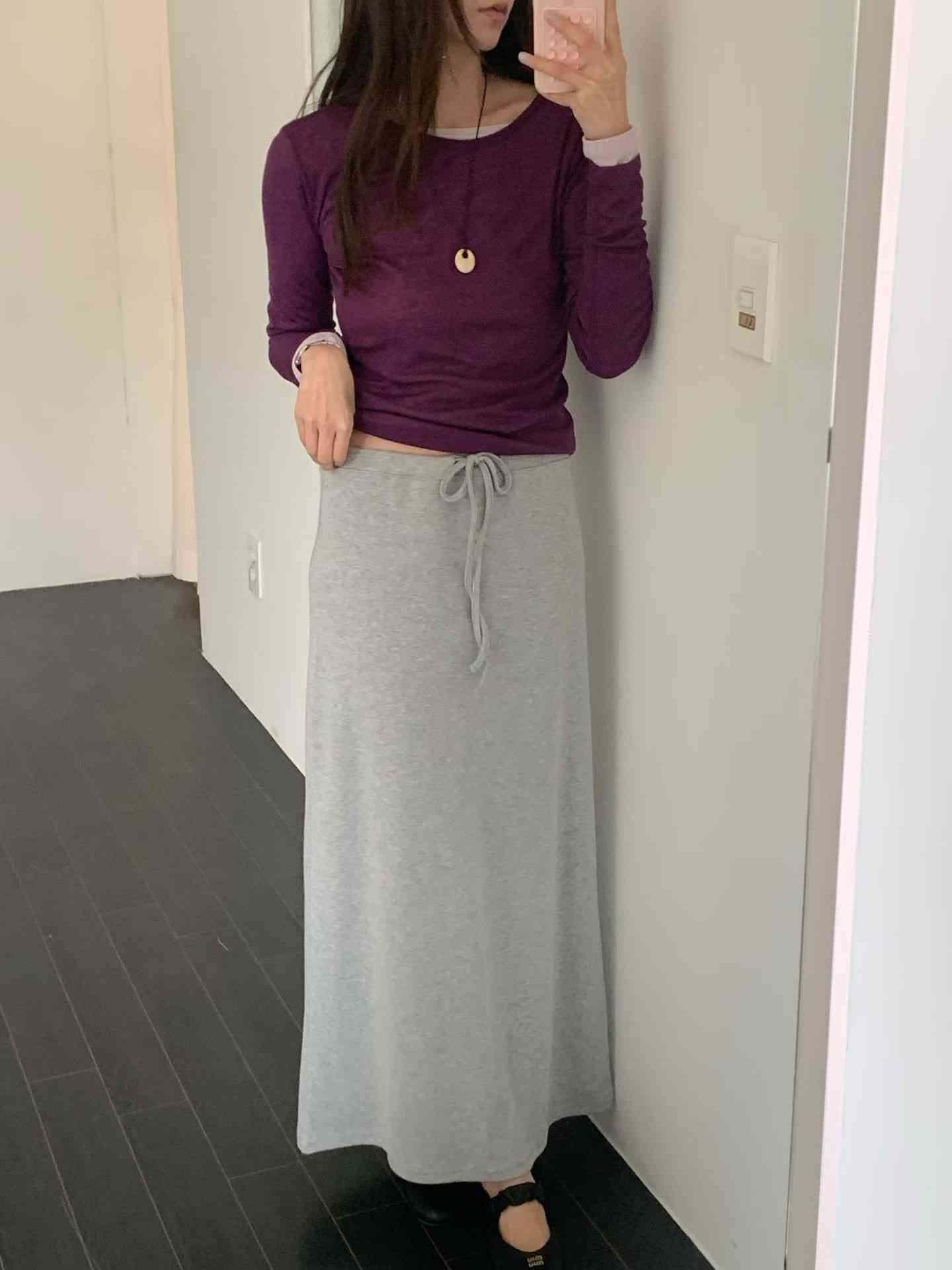 SLEEK-슬릭-OT韓國直郵女士新款人氣休閑熱賣26春夏長裙SLEEK長裙