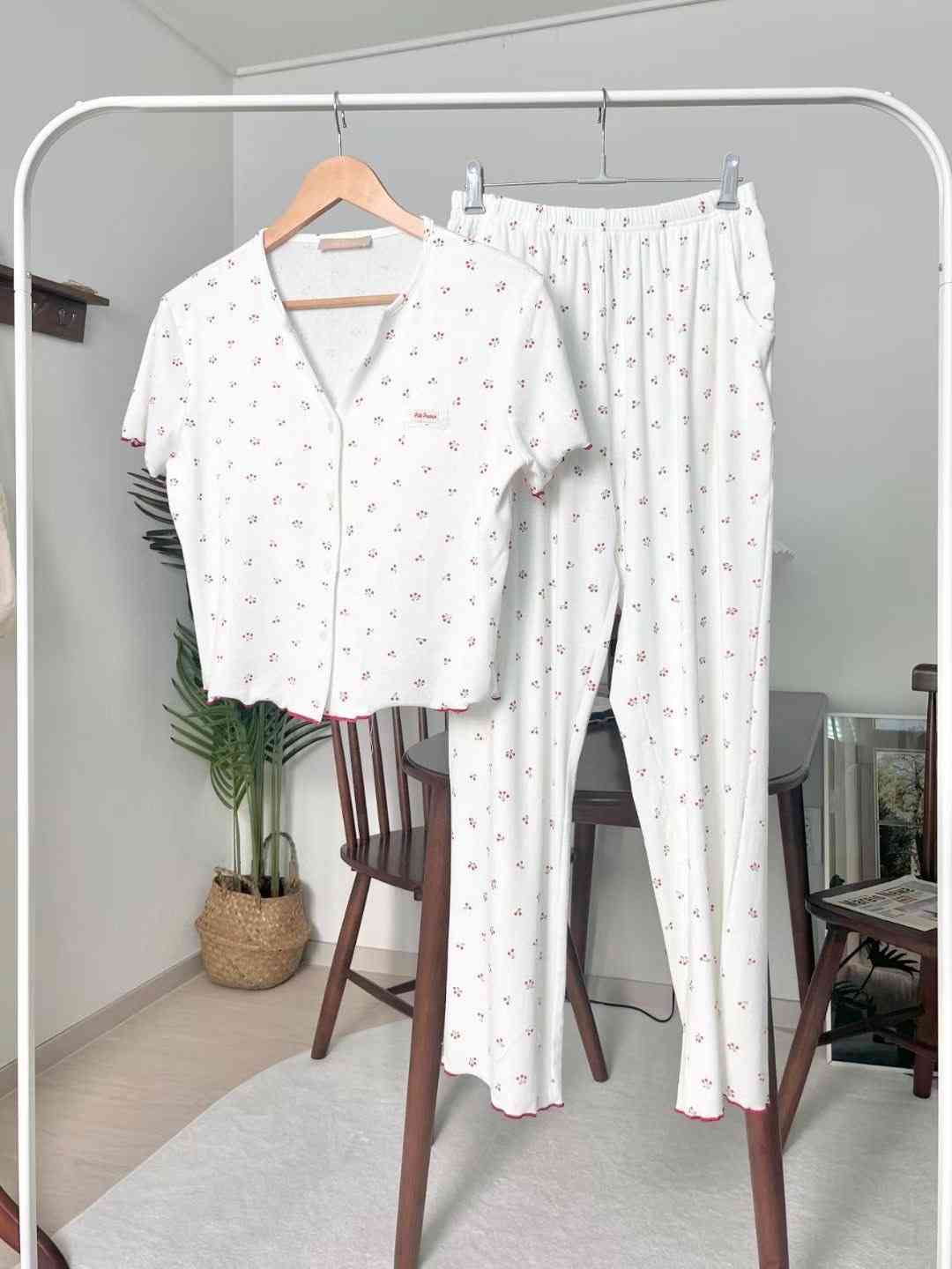 VICTORIA-P韓國東大門直郵女士新品休閑時尚職業睡衣兩件套VICTORIA睡衣