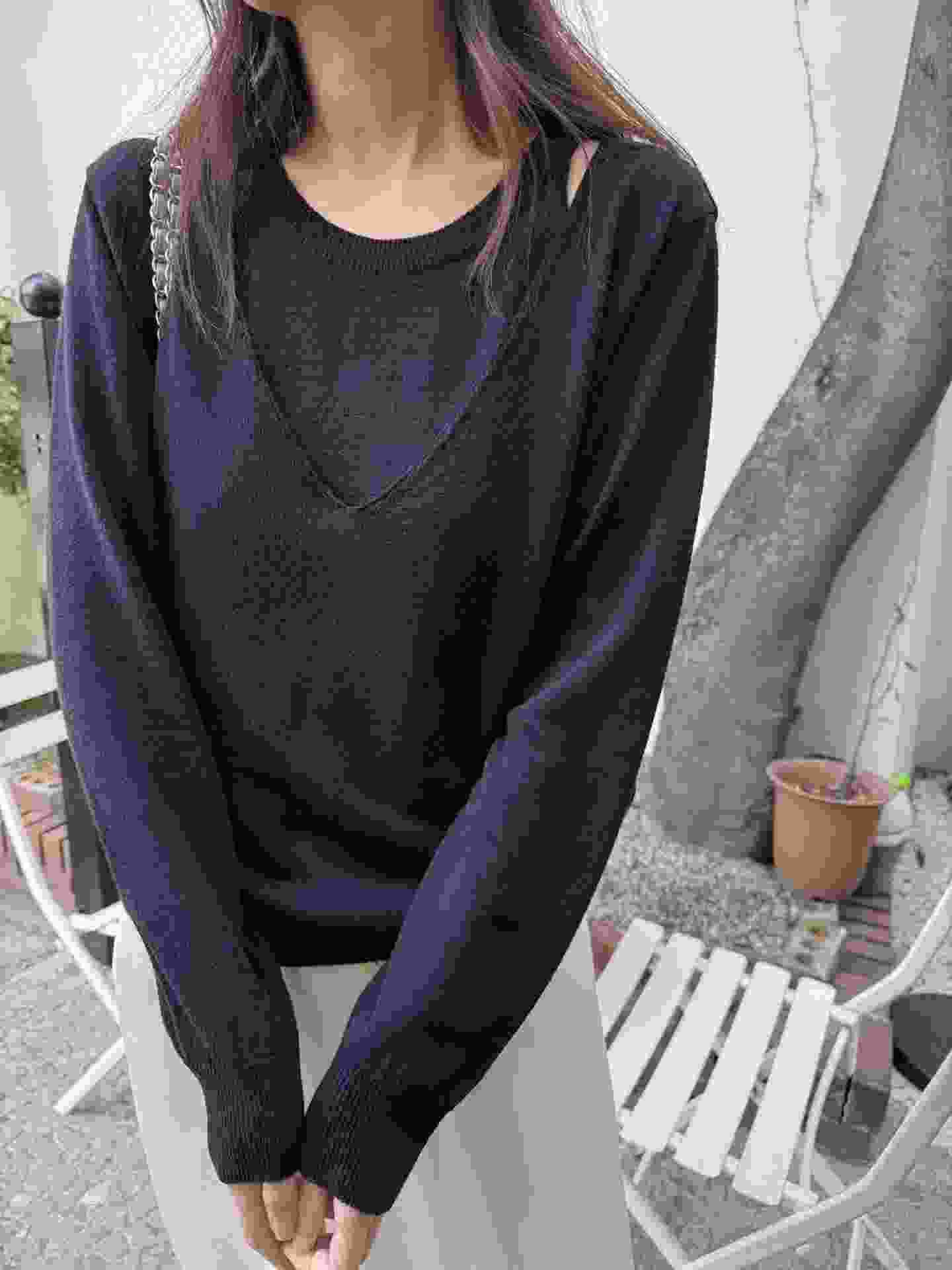 SLEEK-슬릭-OT韓國代購女裝新款職業推薦人氣針織衫假兩件SLEEK針織衫