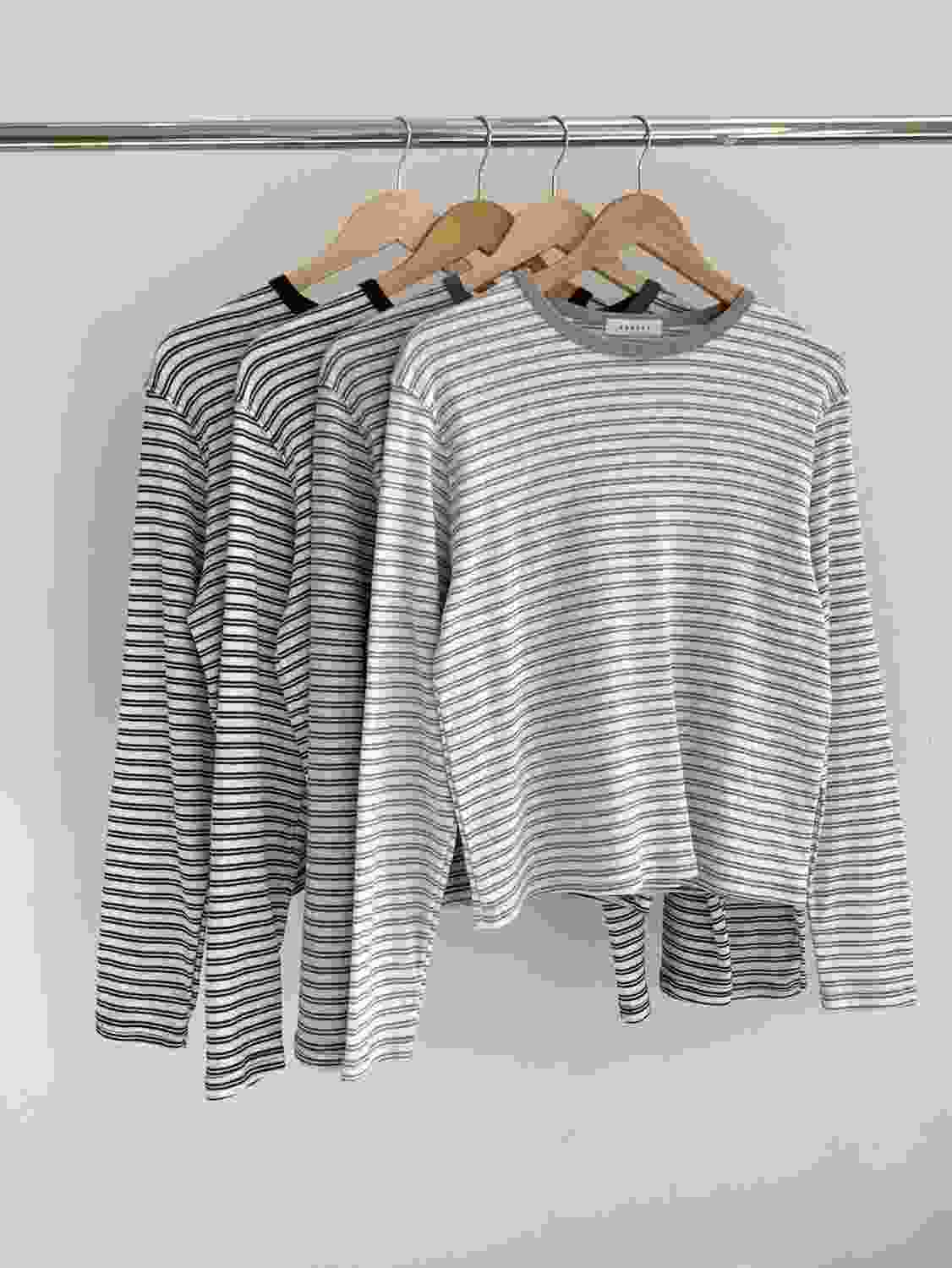 SUNDAY/FF韓國代購女士新品26春夏職業推薦人氣長袖T恤條紋SUNDAY/FF長袖T恤