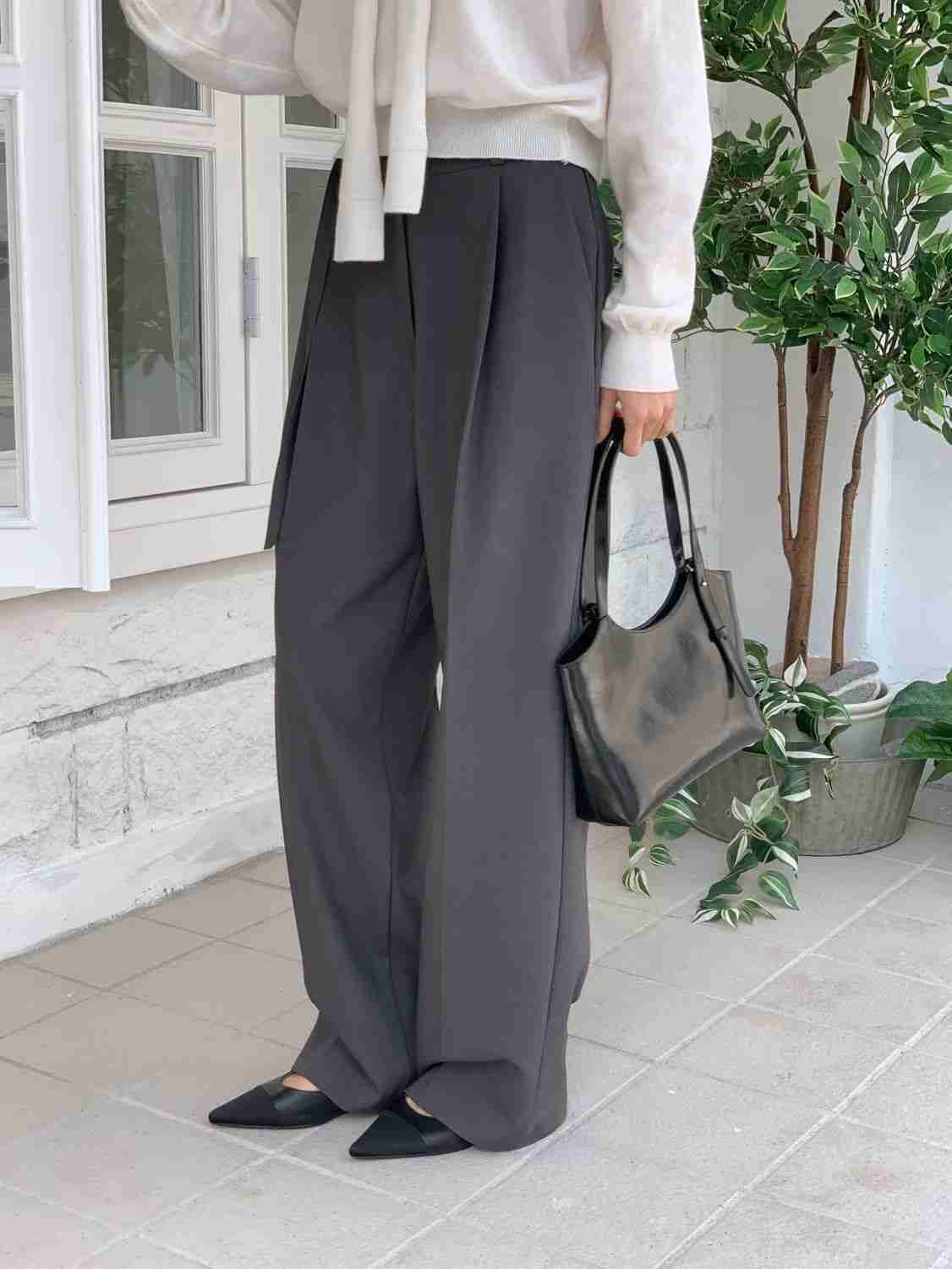 SUNDAY/FF韓國東大門代購女裝新品職業休閑人氣休閑褲腰帶SUNDAY/FF休閑褲