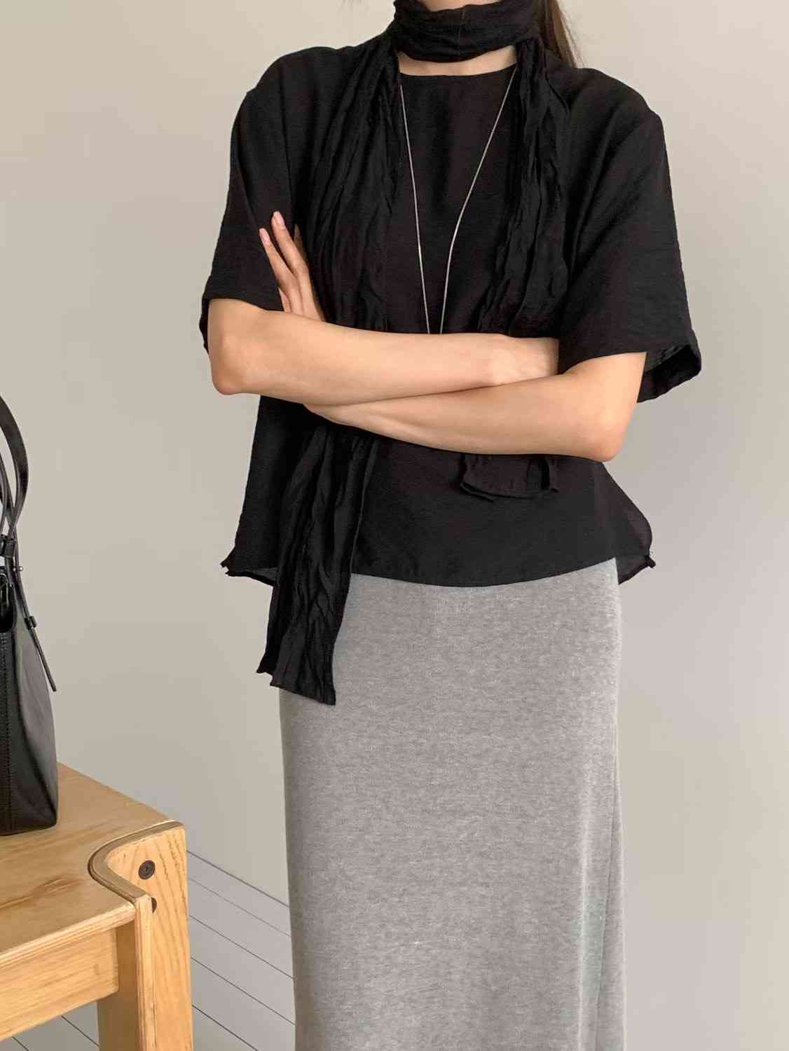 SUNDAY/FF韓國代購女裝新款26春夏真品襯衫蕾絲衫含脖帶SUNDAY/FF襯衫/蕾絲衫