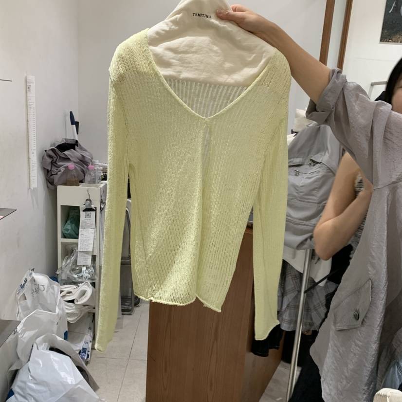 TEMPTING韓國東大門代購女士新品推薦職業人氣針織衫開衩TEMPTING針織衫
