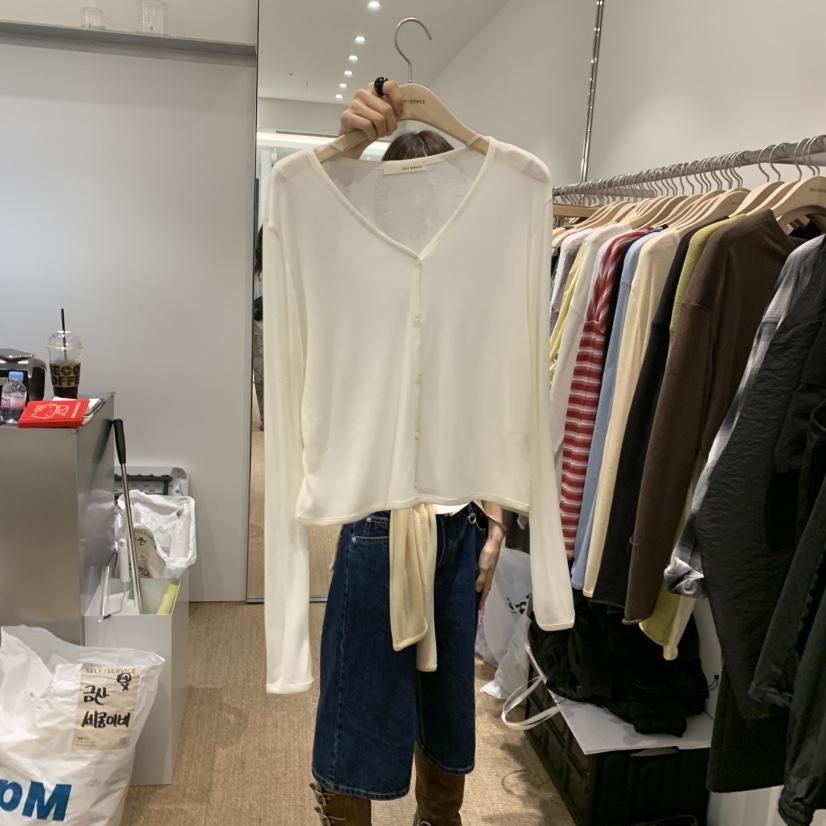 SELF SERVICE韓國直郵女裝新款時尚26春夏針織衫羊毛絲質開衫SELF SERVICE針織衫