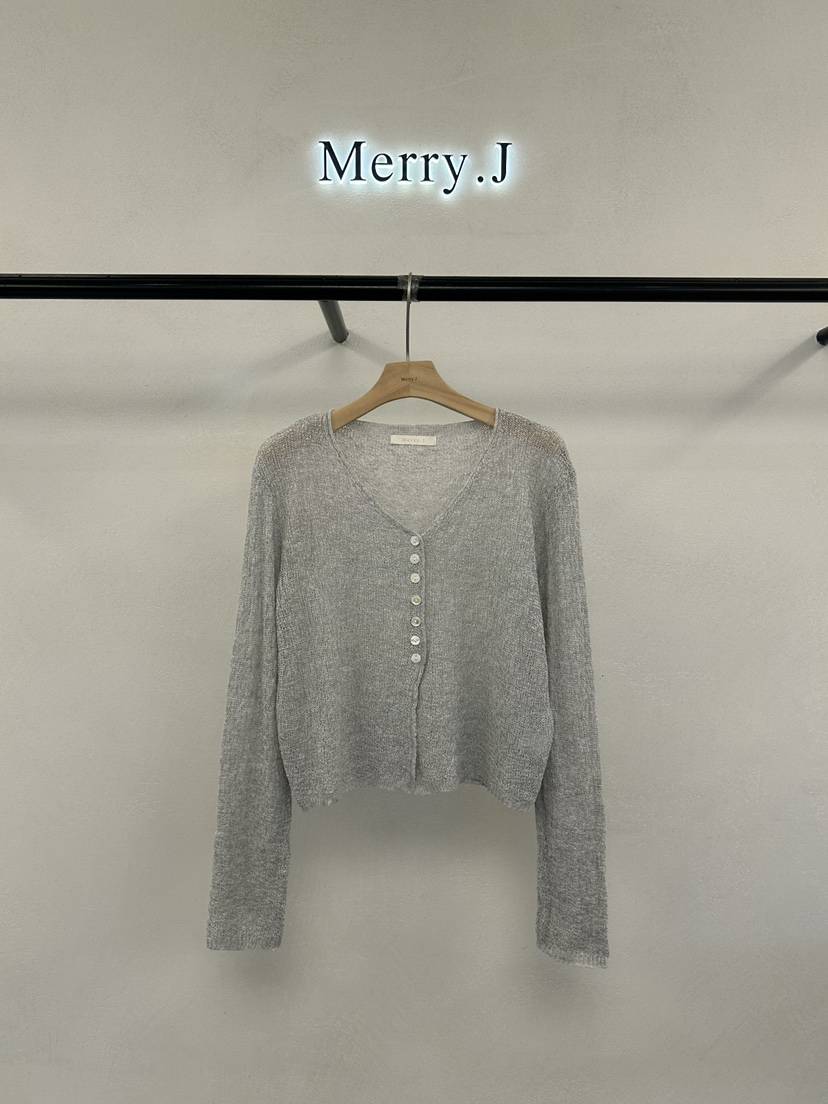 MERRY-J韓國直郵實拍女裝新品人氣休閑針織衫V領柔軟開衫MERRY-J針織衫