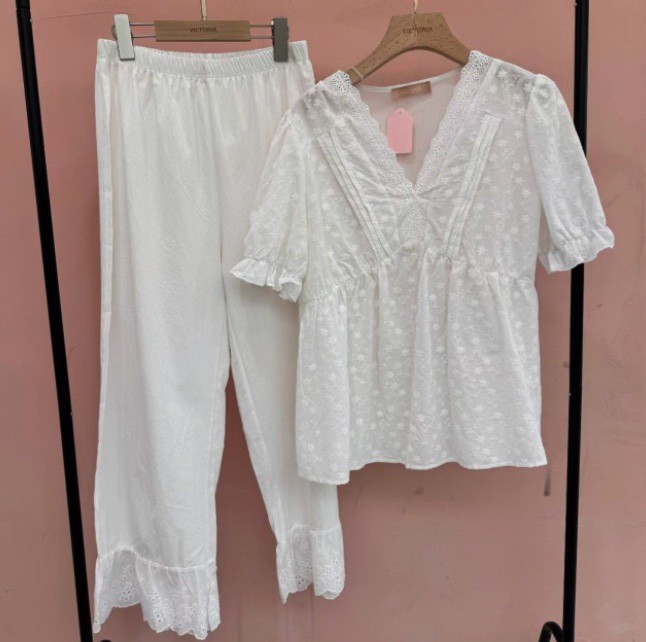 VICTORIA-P韓國代購女裝新款26春夏推薦熱賣人氣睡衣純棉VICTORIA睡衣