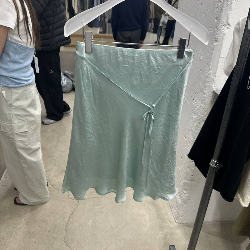 HELVETICA韓國直郵女士新款推薦26春夏半身裙中短裙含腰繩HELVETICA半身裙/中短裙