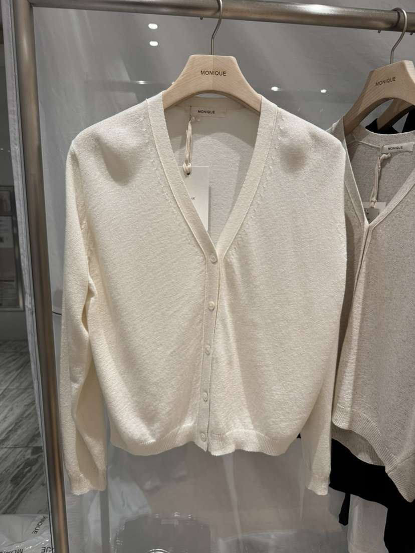 MONIQUE韓國直郵實拍女士新品26春夏休閑人氣針織衫亞麻布MONIQUE針織衫