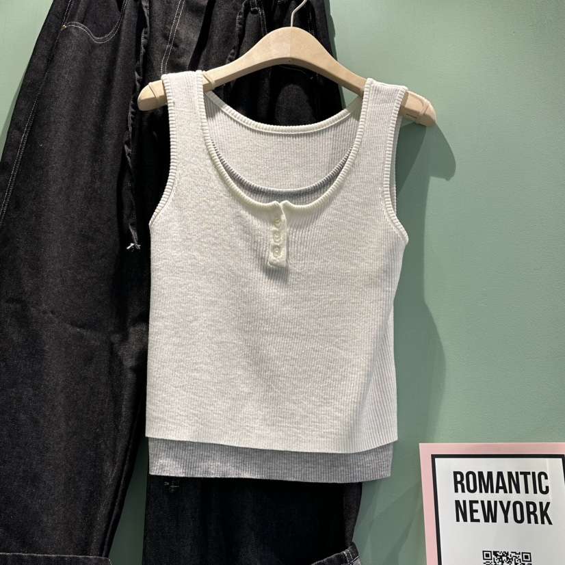 ROMANTIC NEWYORK韓國直郵實拍女士新款職業吊帶背心假兩件ROMANTIC NEWYORK吊帶/背心