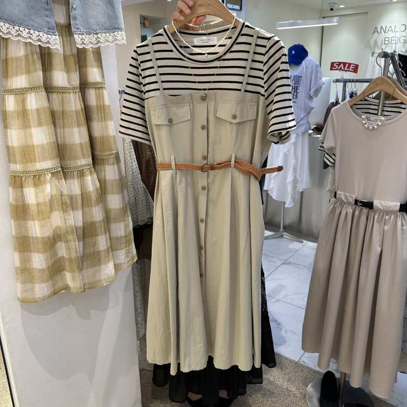 BELITA韓國代購女士新品熱賣職業休閑人氣26春夏連衣裙含腰帶BELITA連衣裙