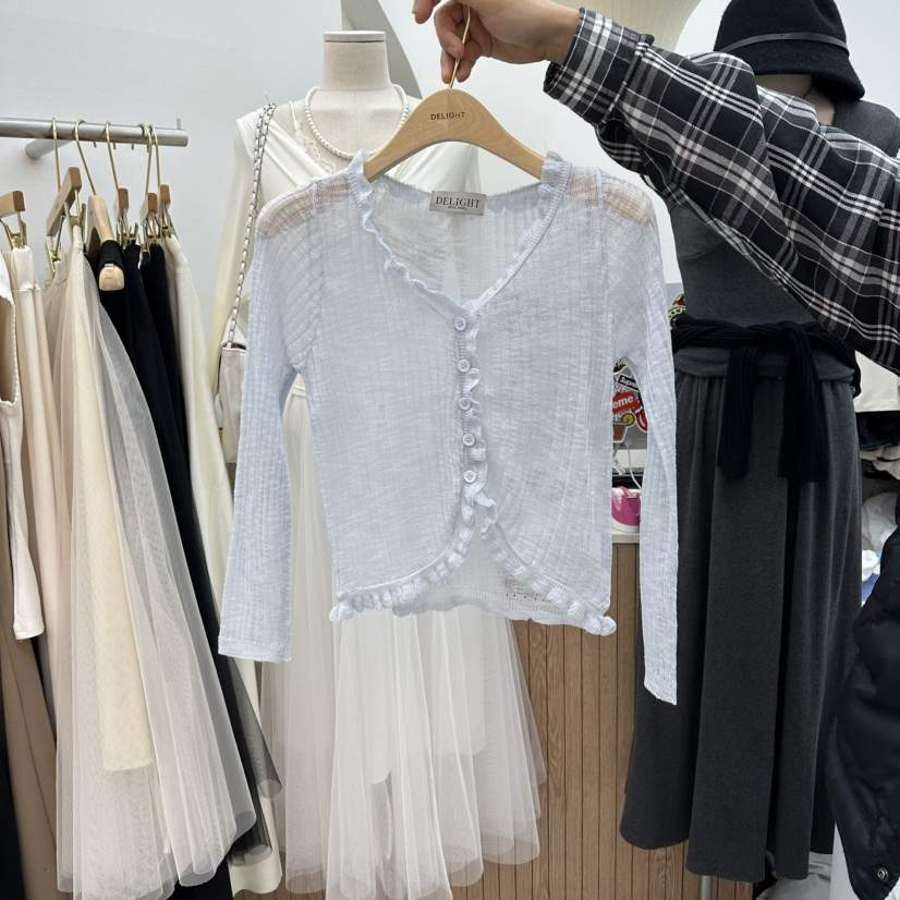 DELIGHT-Q韓國直郵實拍女士新品職業針織衫不含內搭透視開衫DELIGHT-Q針織衫