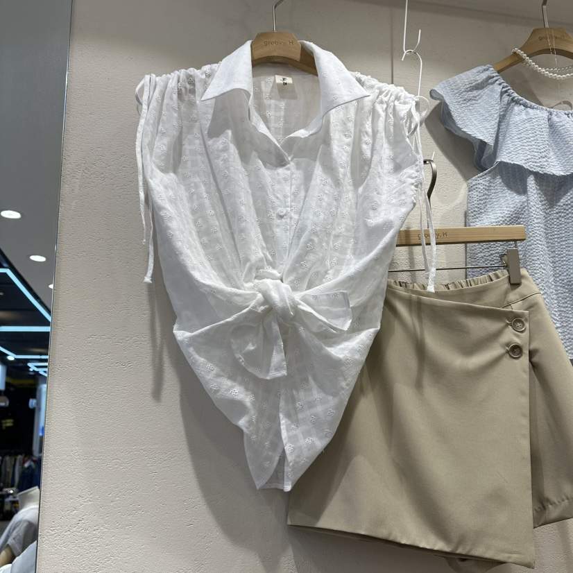 HOLYBANANA韓國代購女裝新款推薦熱賣26春夏襯衫蕾絲衫刺繡groovy.H/HOLYBANANA襯衫/蕾絲衫