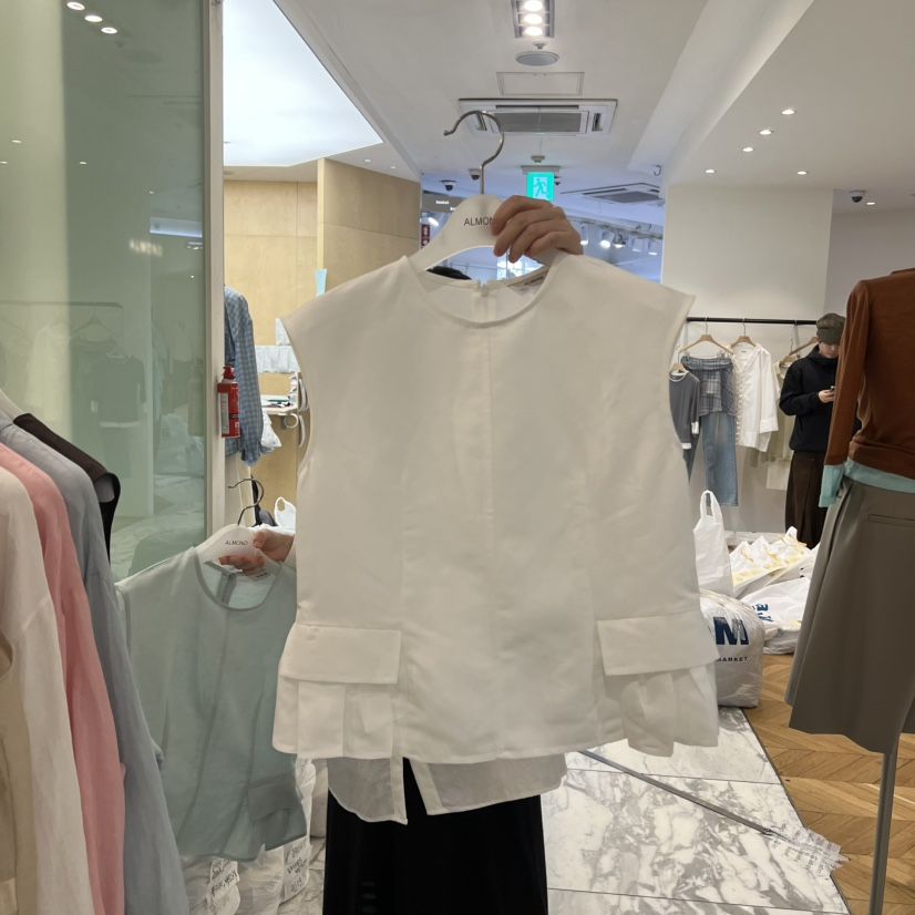 ALMOND韓國直郵實拍女裝新品人氣時尚職業休閑襯衫蕾絲衫ALMOND襯衫/蕾絲衫