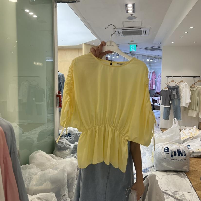 ALMOND韓國直郵女士新款熱賣職業推薦時尚26春夏襯衫蕾絲衫ALMOND襯衫/蕾絲衫