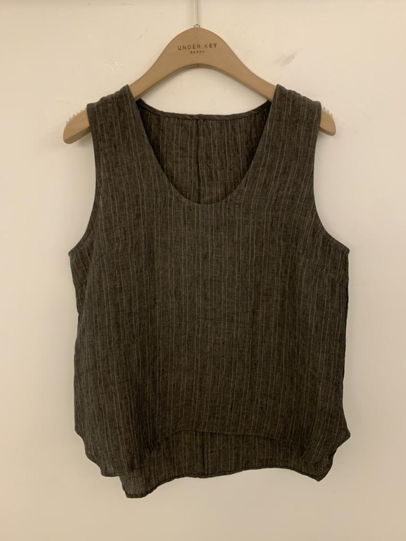 UNDER KEY韓國直郵女裝新品人氣26春夏職業吊帶背心亞麻布UNDER KEY吊帶/背心