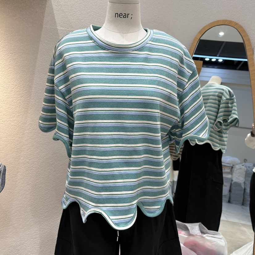 NEAR韓國直郵實拍女士新款26春夏人氣時尚職業推薦T恤條紋NEART恤