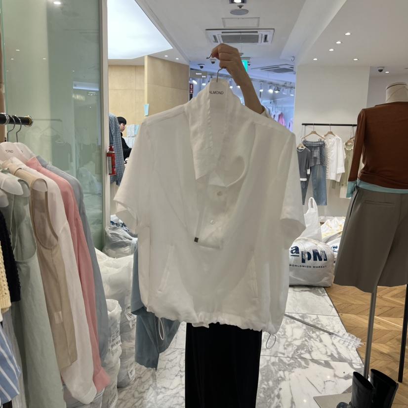 ALMOND韓國直郵女裝新款休閑時尚熱賣職業夾克防風衣亞麻ALMOND夾克