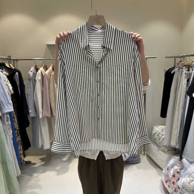HER/PLAYLIST韓國直郵女士新品熱賣推薦26春夏襯衫蕾絲衫條紋HER/PLAYLIST襯衫/蕾絲衫