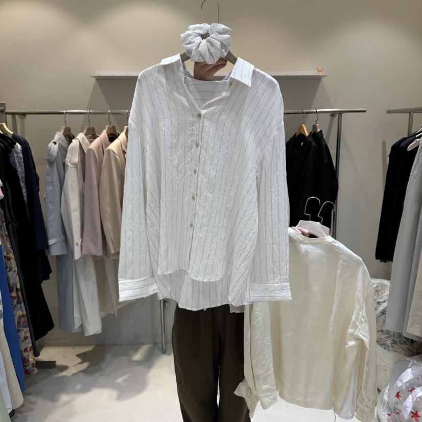 HER/PLAYLIST韓國直郵實拍女裝新品休閑26春夏襯衫蕾絲衫條紋HER/PLAYLIST襯衫/蕾絲衫