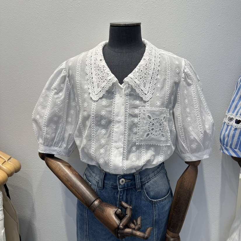 2nd B-S韓國東大門直郵女裝新品休閑熱賣襯衫蕾絲衫口袋2nd B-S襯衫/蕾絲衫