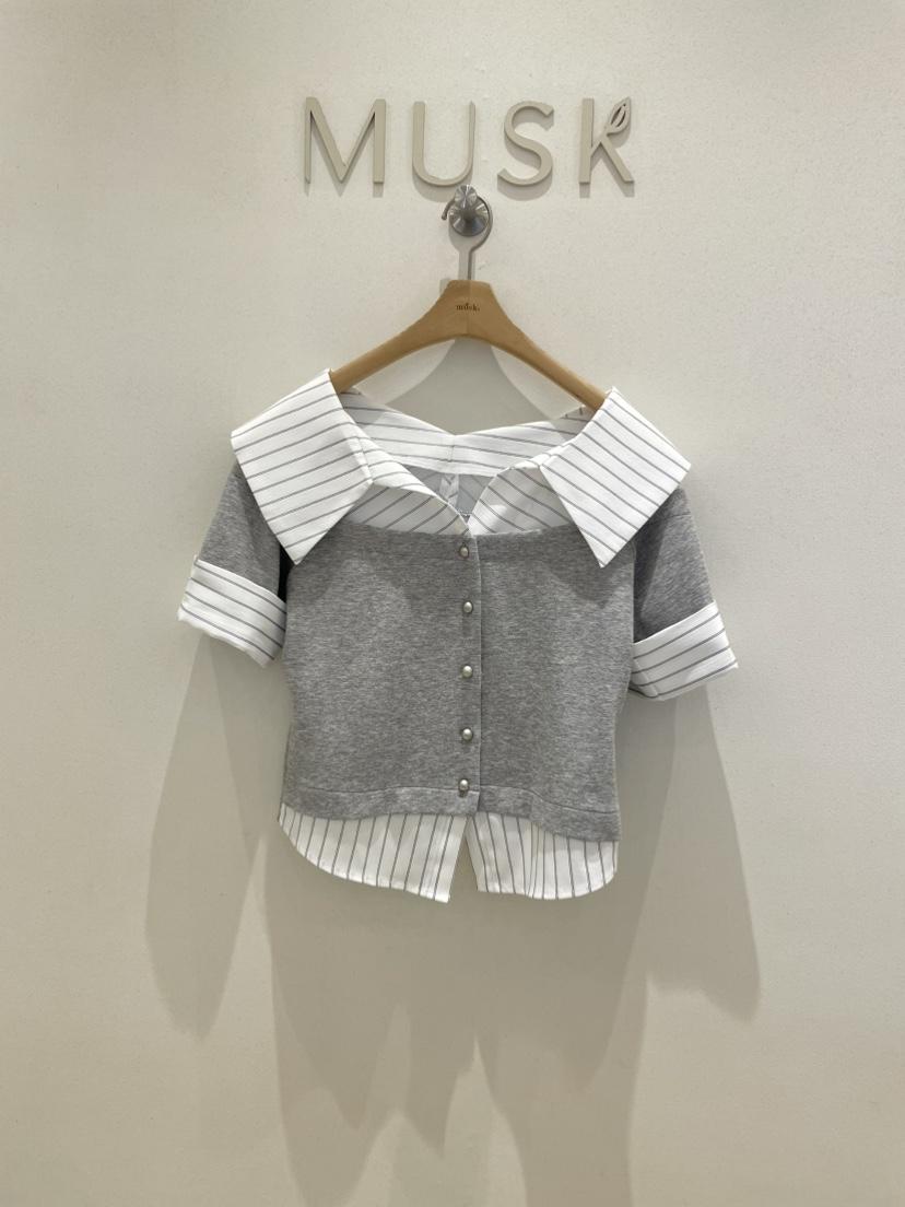 MUSK韓國直郵實拍女裝新款推薦休閑人氣26春夏襯衫蕾絲衫MUSK襯衫/蕾絲衫