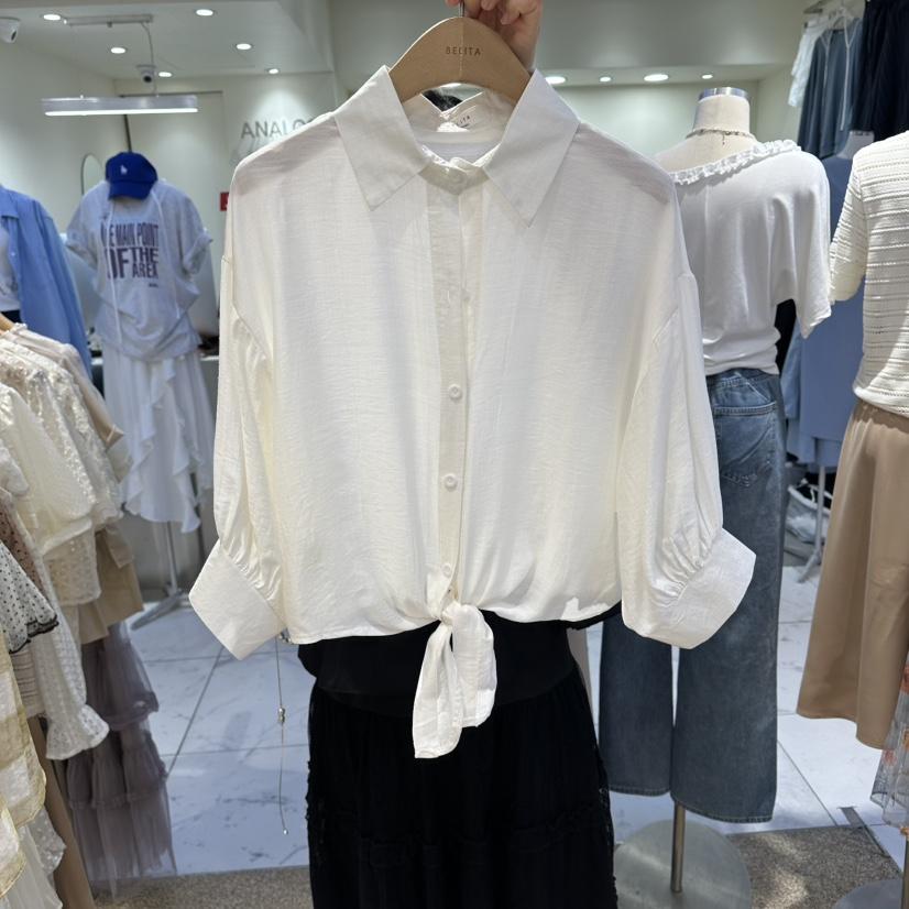 BELITA韓國直郵實拍女裝新品熱賣26春夏職業休閑襯衫蕾絲衫BELITA襯衫/蕾絲衫