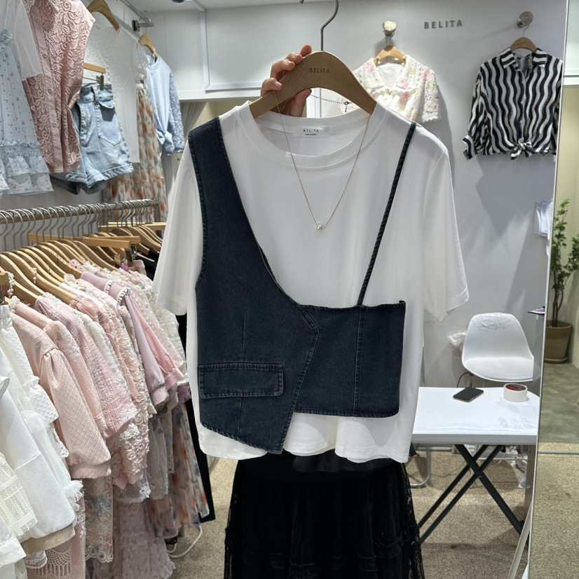 BELITA韓國東大門直郵女士新品26春夏襯衫蕾絲衫不含項鏈BELITA襯衫/蕾絲衫