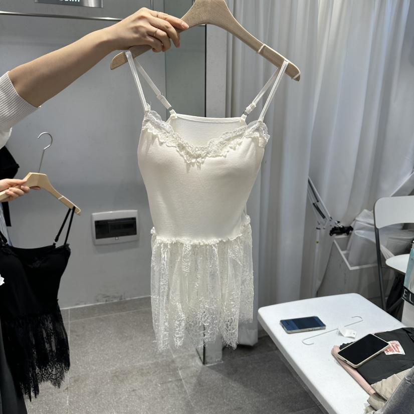 空韓國東大門代購女裝新品時尚熱賣推薦休閑吊帶背心蕾絲ELAn吊帶/背心
