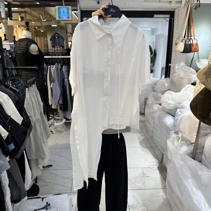 空韓國直郵實拍女裝新款推薦熱賣26春夏人氣時尚T恤不對稱BAKHAT恤