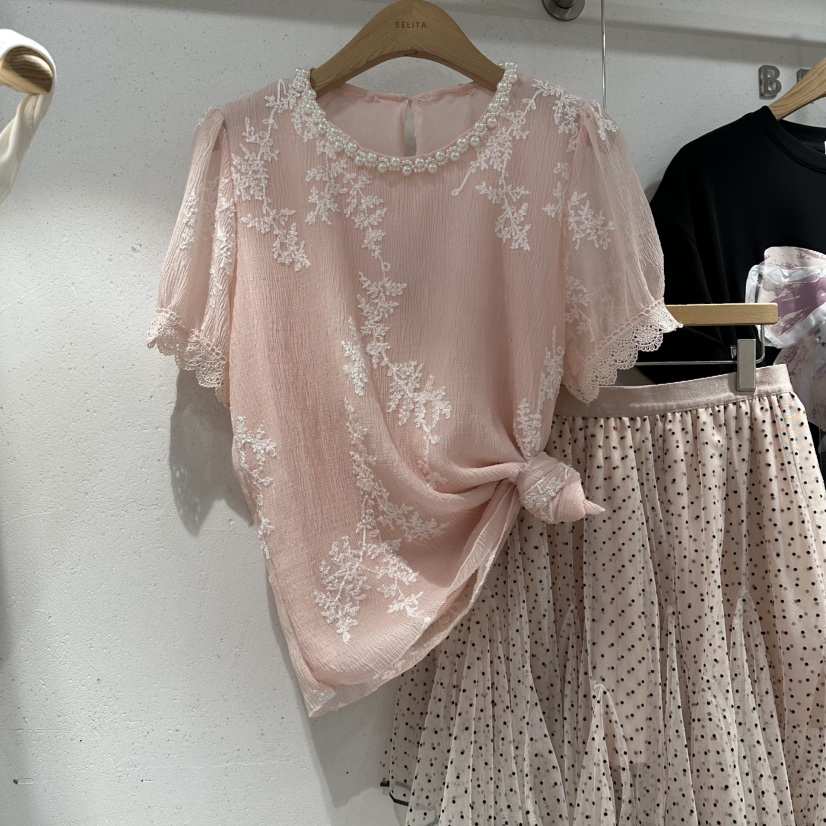 BELITA韓國代購女士新品職業推薦26春夏時尚休閑襯衫蕾絲衫BELITA襯衫/蕾絲衫
