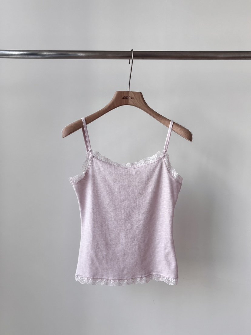AND THE韓國直郵女士新款26春夏熱賣時尚吊帶背心蕾絲圓領AND THE吊帶/背心
