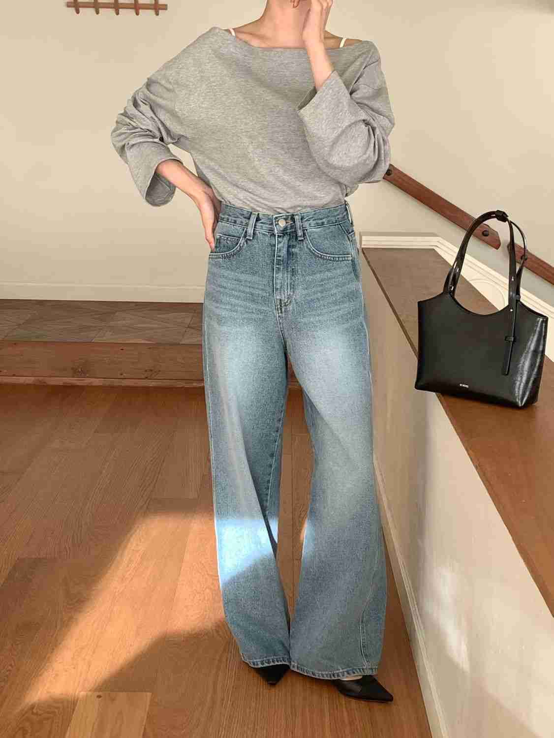 SUNDAY/FF韓國直郵實拍女士新品26春夏休閑牛仔褲不含腰帶SUNDAY/FF牛仔褲