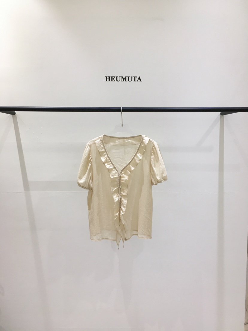 HEUMUTA東大門實拍女裝新品真品推薦休閑襯衫蕾絲衫棉布褶皺HEUMUTA襯衫/蕾絲衫
