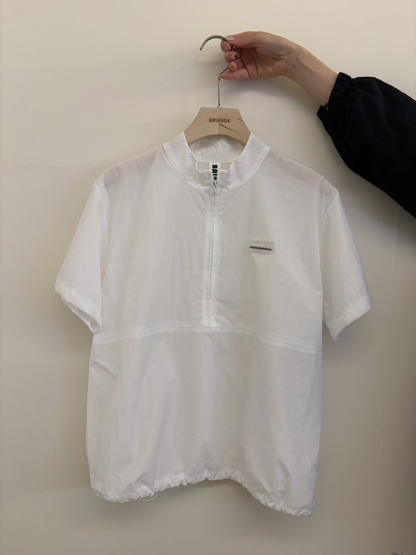 BALANCE韓國直郵女裝新品真品職業時尚26春夏襯衫蕾絲衫拉鏈BALANCE襯衫/蕾絲衫