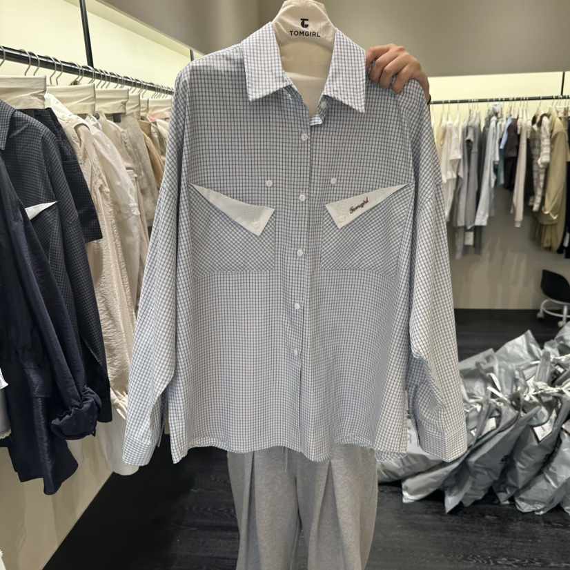 TOMGIRL東大門代購女裝新款時尚休閑26春夏職業襯衫蕾絲衫TOMGIRL襯衫/蕾絲衫