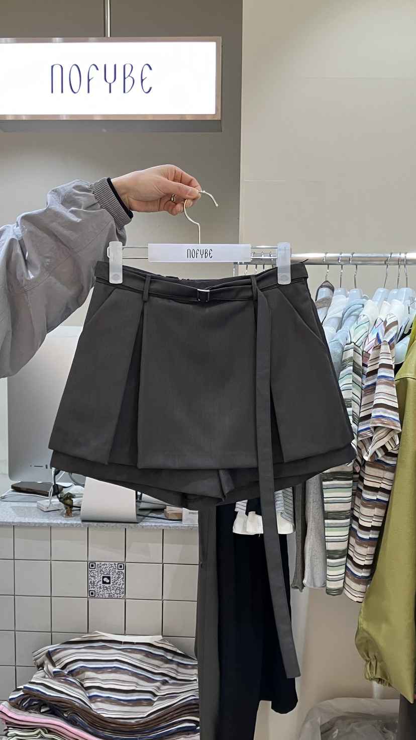 NOFYBE韓國直郵女裝新款職業熱賣真品推薦人氣裙褲含腰帶NOFYBE裙褲