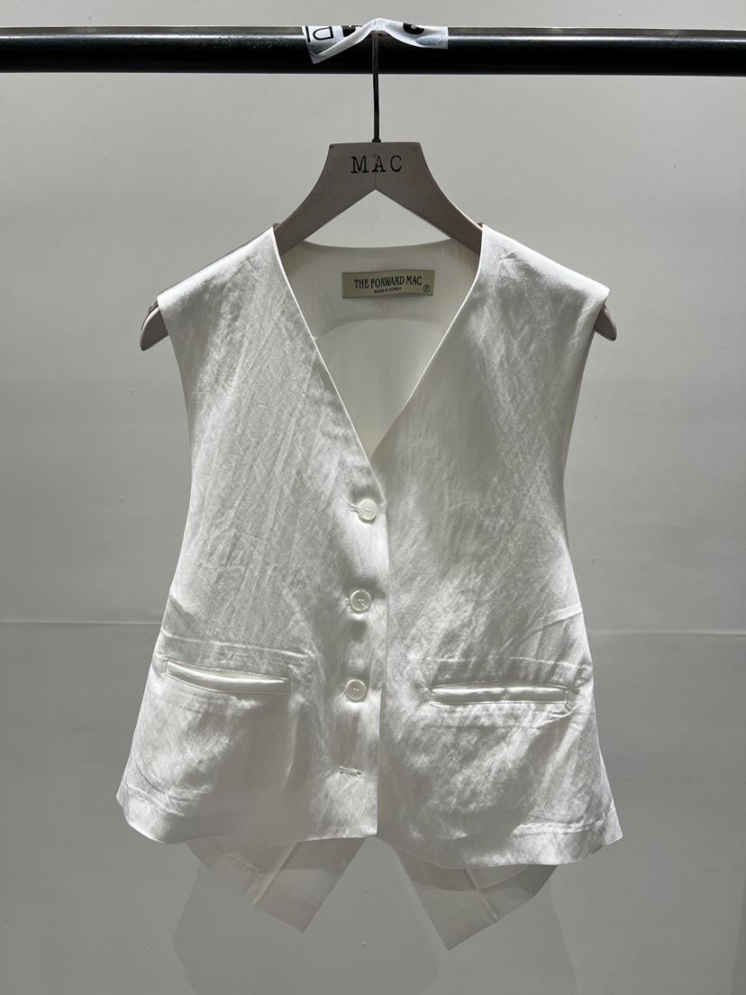 MAC東大門直郵女士新品人氣26春夏真品休閑時尚職業馬甲亞麻THE FORWARD MAC馬甲