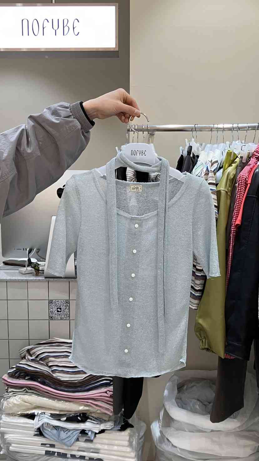 NOFYBE韓國直郵女士新款熱賣26春夏推薦時尚針織衫含脖帶NOFYBE針織衫