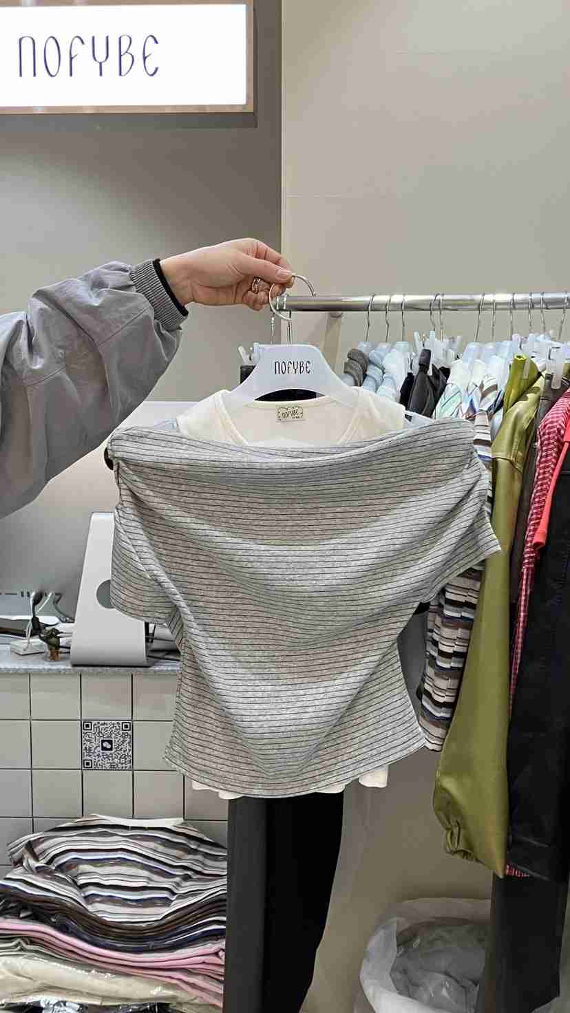 NOFYBE韓國代購女士新品真品26春夏職業人氣推薦休閑T恤露肩NOFYBET恤