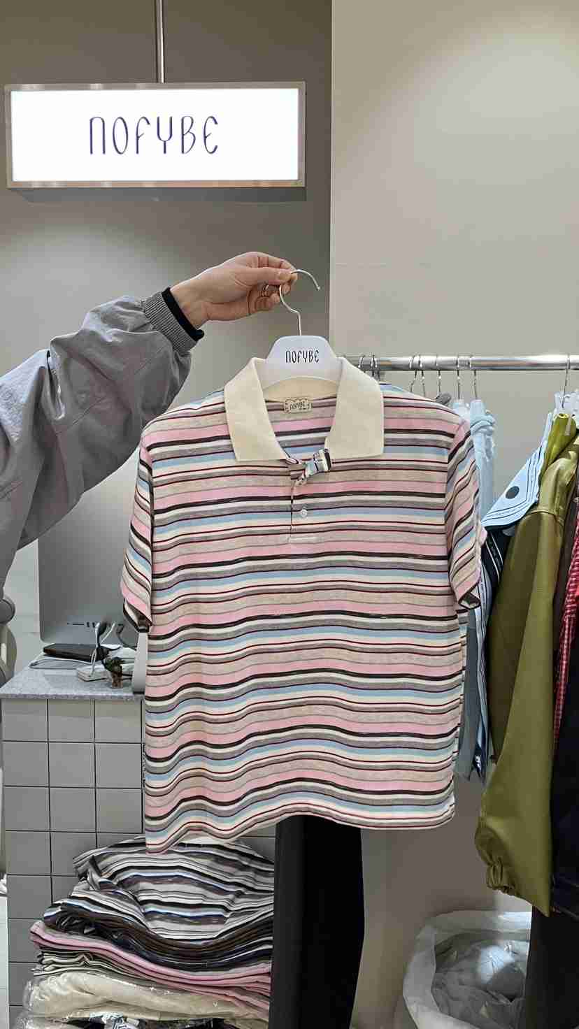 NOFYBE東大門直郵女裝新款真品熱賣26春夏襯衫蕾絲衫條紋NOFYBE襯衫/蕾絲衫